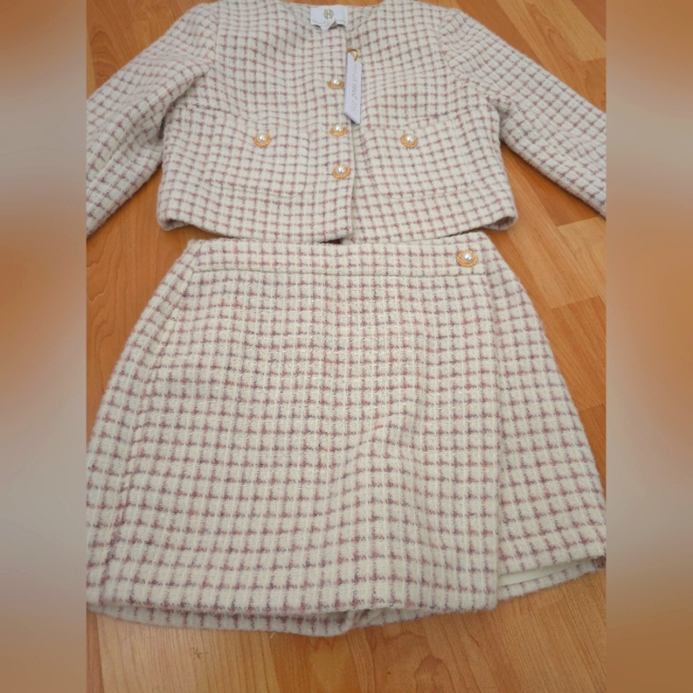 NWT House Of Harlow 1960 Twead Business Suit Skort and Jacket 2 Piece set - Picture 8 of 10